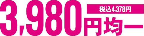 3980円均一(税込4,378円)
