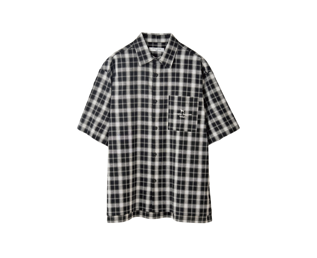 綿チェック5分袖シャツ