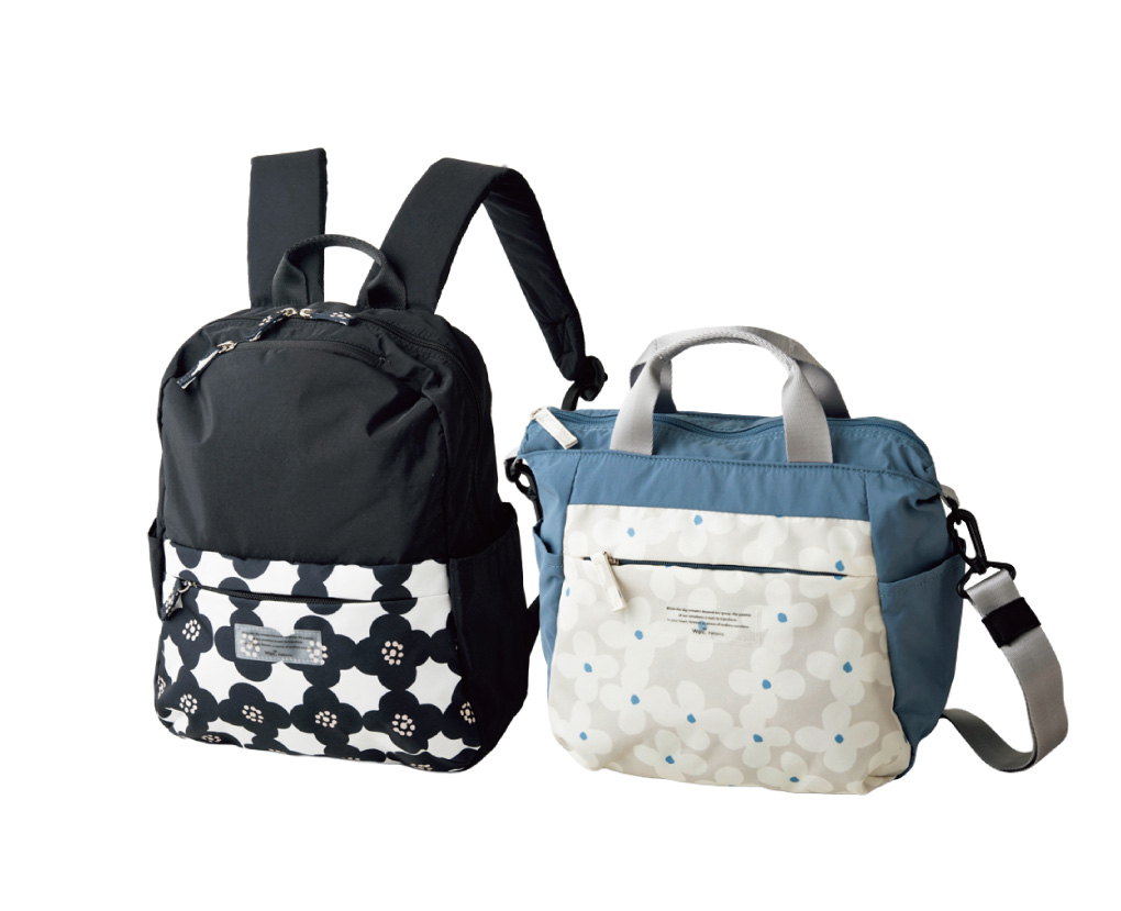 花柄コンビミニリュック・2WAY手さげ