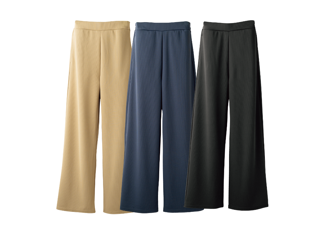 リブストレート パンツ