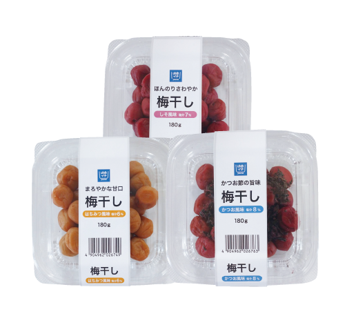 梅干し(しそ風味・はちみつ風味・かつお風味)