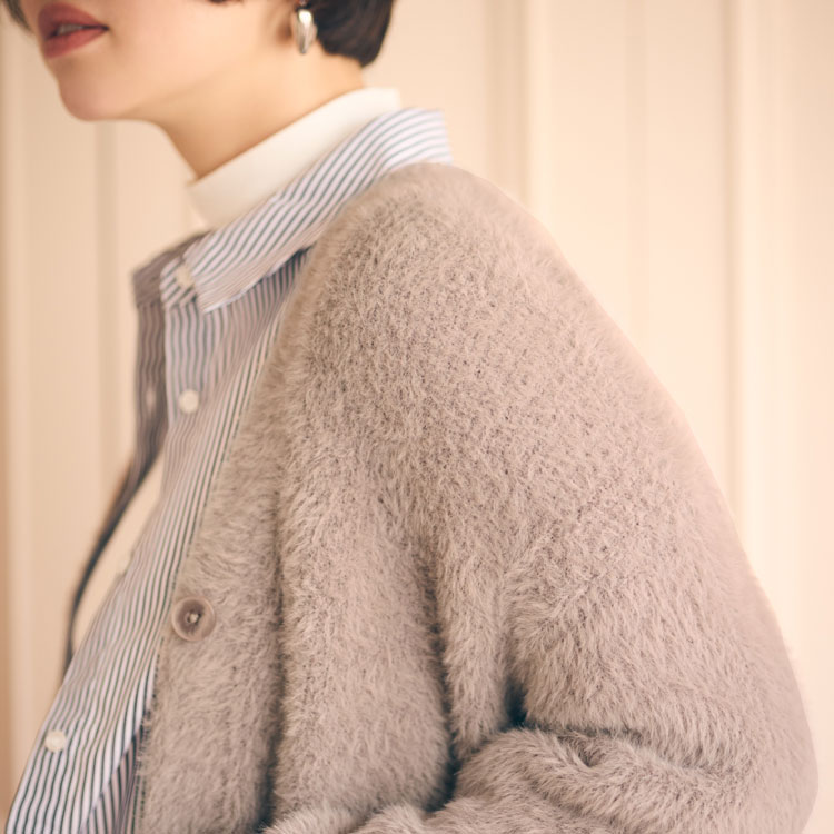 TAUPE パームビーチカーディガンジャケット サイズ01 natural couture ジャケット ノーカラージャケット ペプラムボア