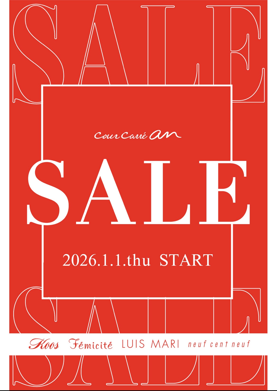 半期に一度のクリアランスセールスタート｜クールカレアン｜ショップ