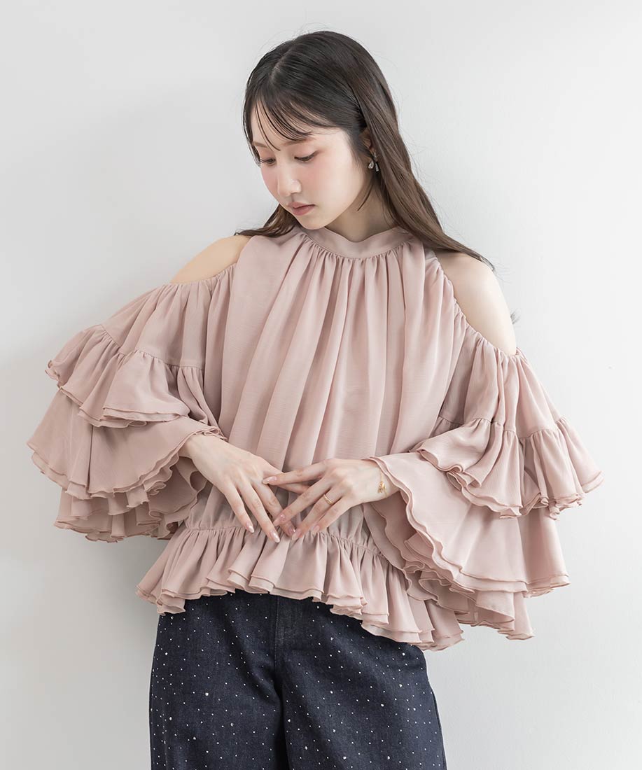 RANDA(ランダ)ラッフルフリルオフショルダーブラウス】｜RANDA（ランダ
