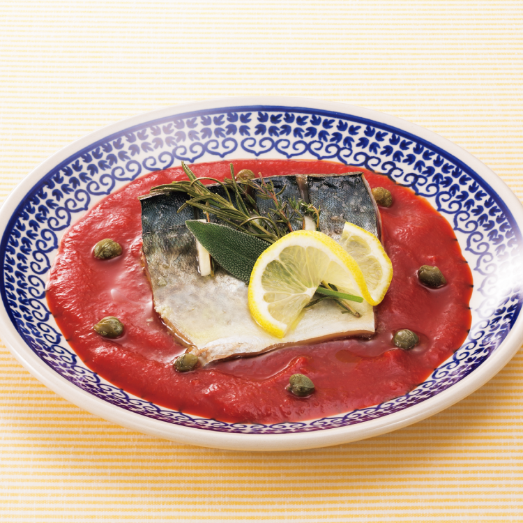 焼きサバのトマトソース