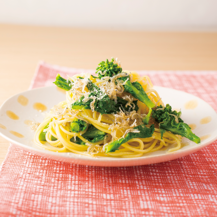 ちりめんじゃこと菜の花のパスタ