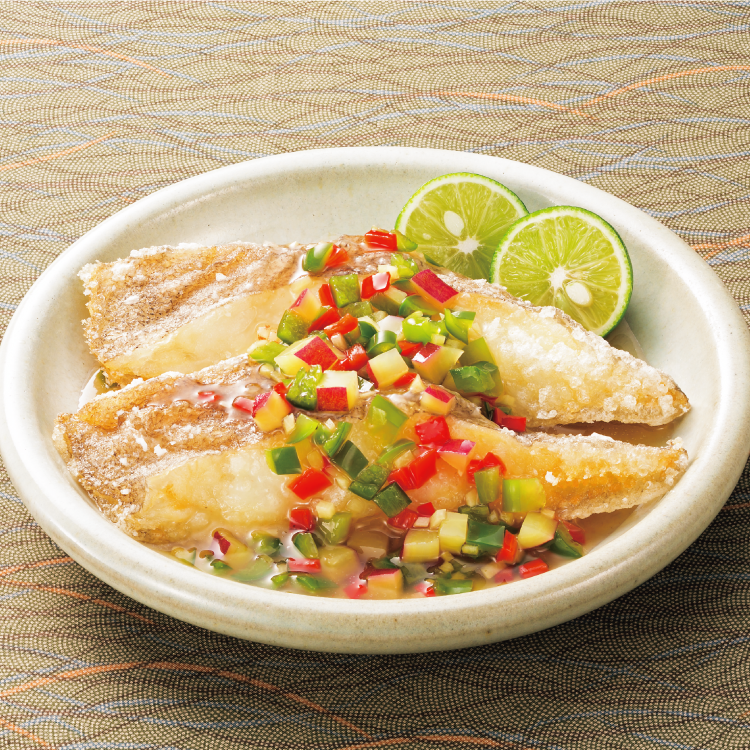 カレイの唐揚げ野菜あんかけ