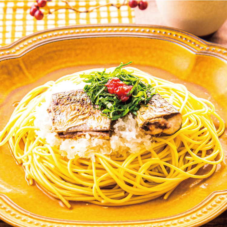 さんまとおろし大根のパスタ