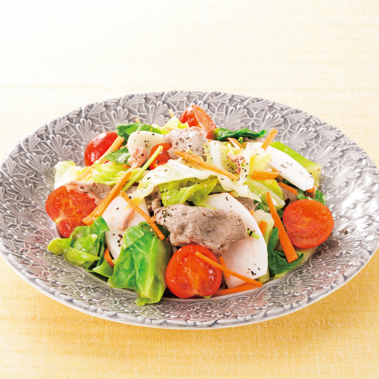 春野菜と牛肉のサラダ