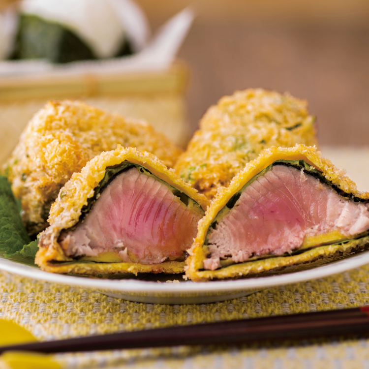 かつおたたきの大葉巻きフライ