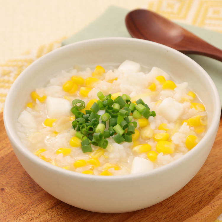 うまみ◎いかととうもろこしの中華粥