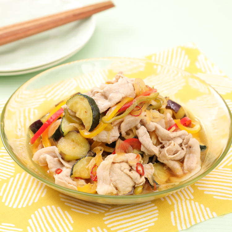 たっぷり夏野菜の豚しゃぶ南蛮漬け