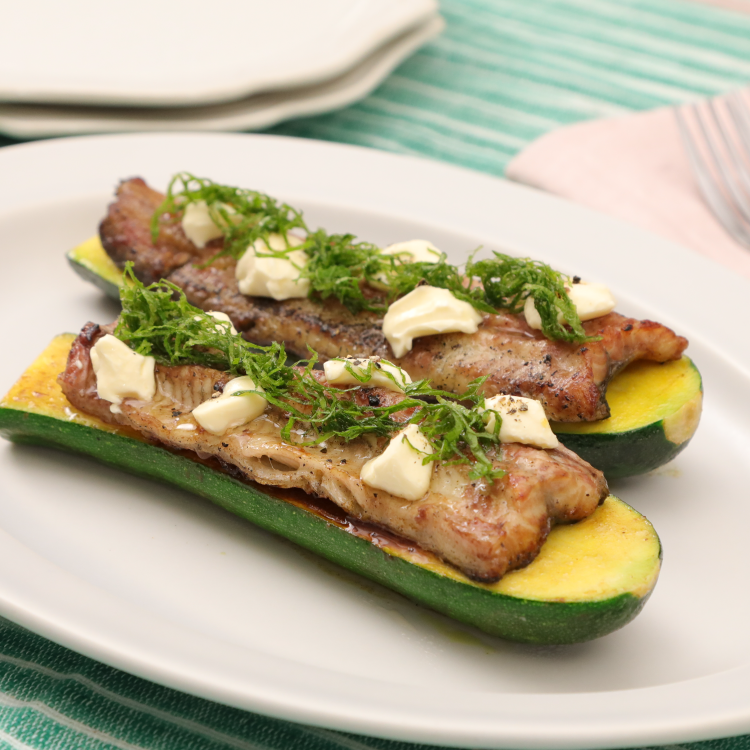 うなぎとズッキーニのバターソテー