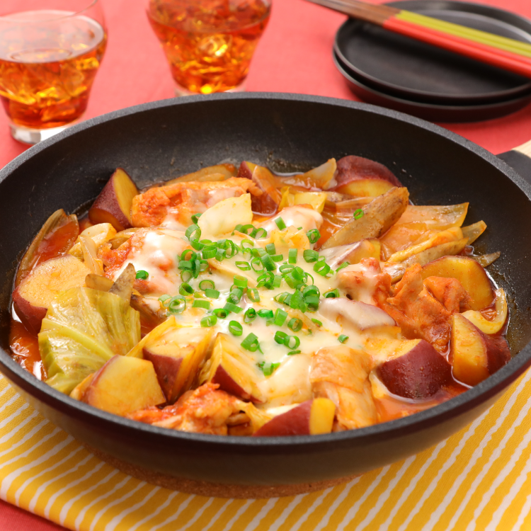 鶏肉と秋野菜のチーズタッカルビ風