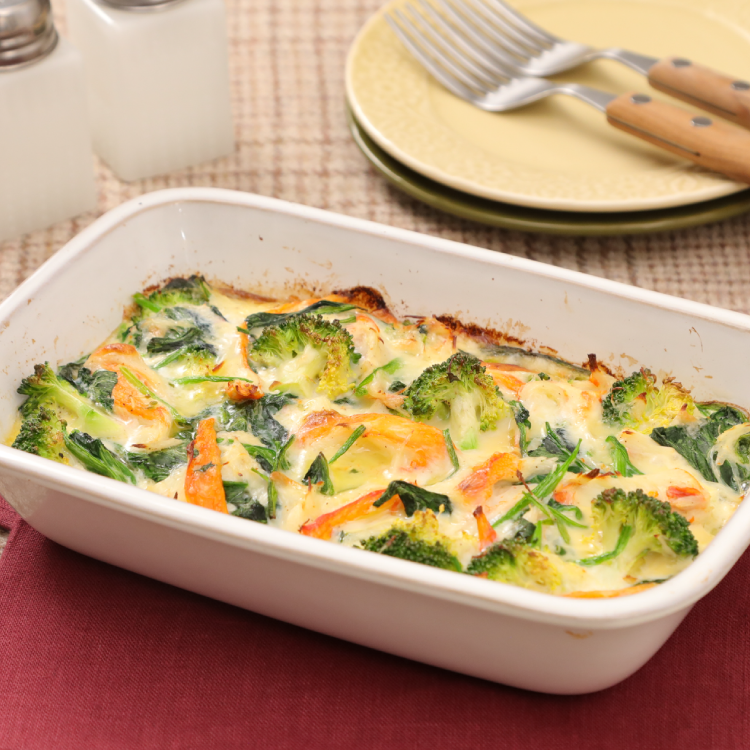 かにとほうれん草のキッシュ風