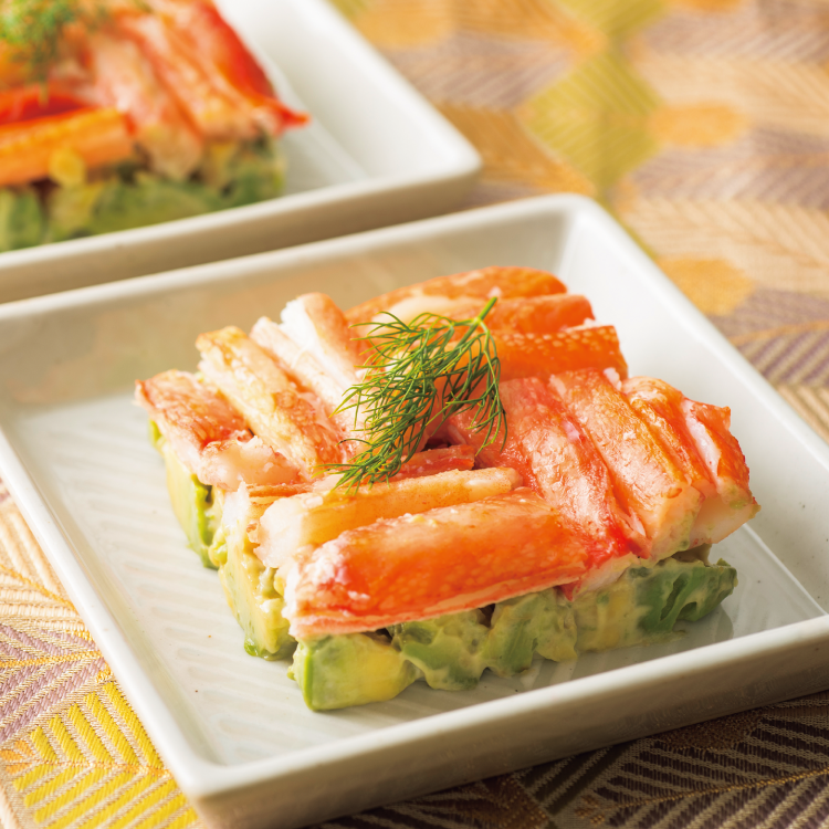 かにとアボカドの前菜