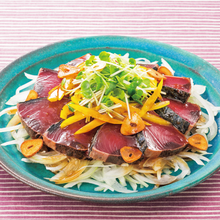 かつおのたたきの和風カルパッチョ