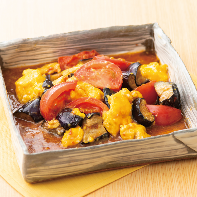 トマトと揚げなすの卵和え