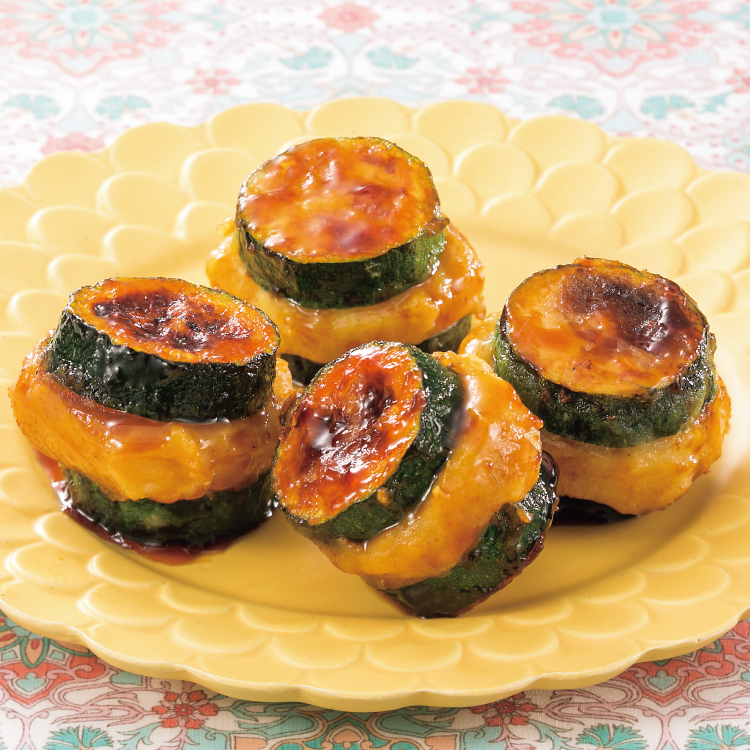 ズッキーニのカレーはさみ焼き