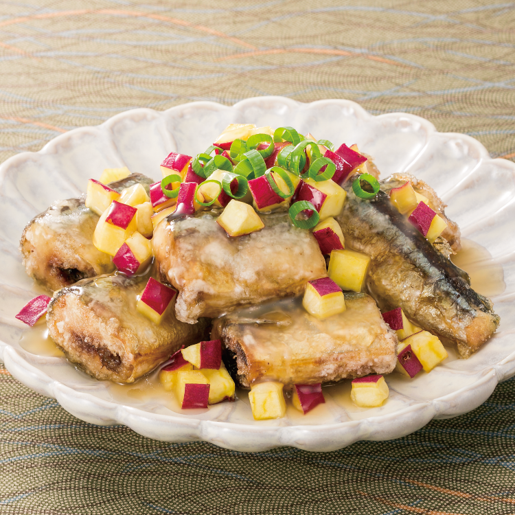 サンマの唐揚げ野菜あんかけ