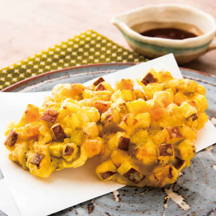 エリンギと秋野菜のかき揚げ