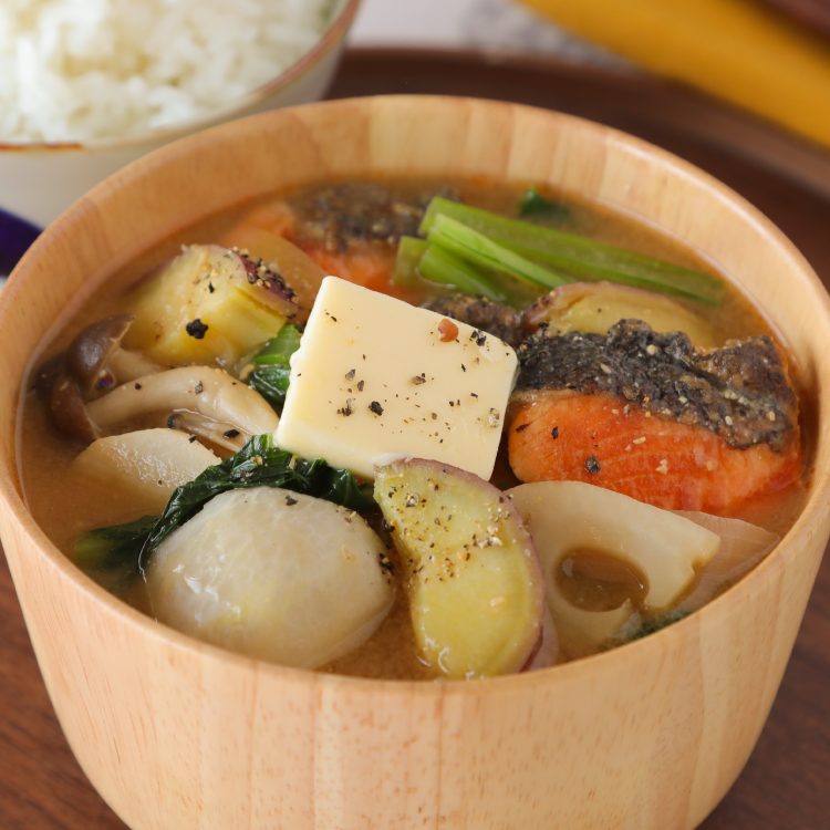 ボリューム満点鮭のおかずみそ汁