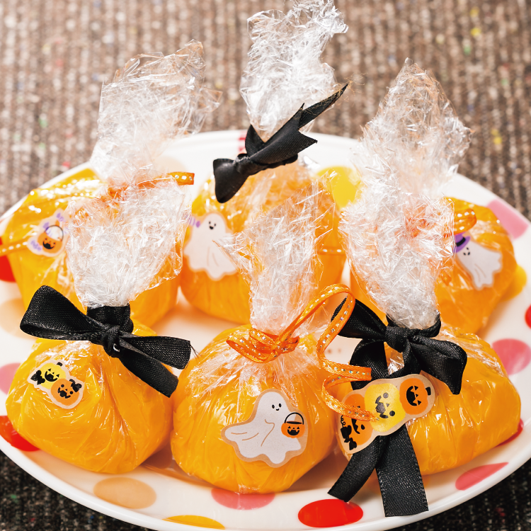 ハロウィンのかぼちゃ茶巾しぼり