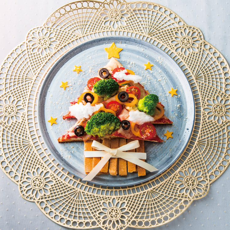 甘酒ソースのツリーピザ