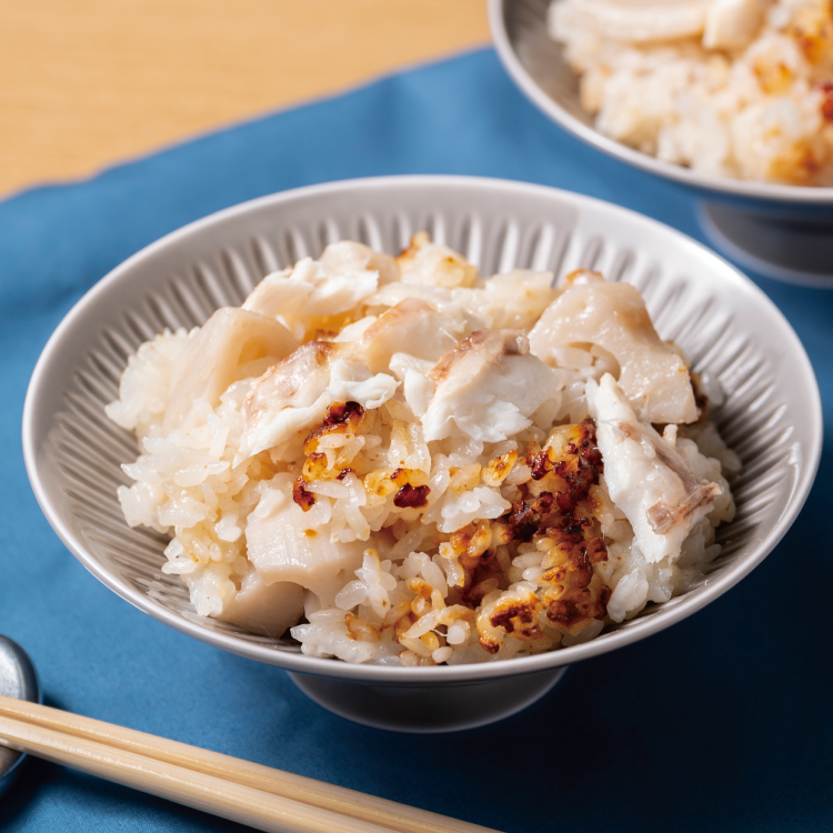 れんこんと白身魚の餅おこわ