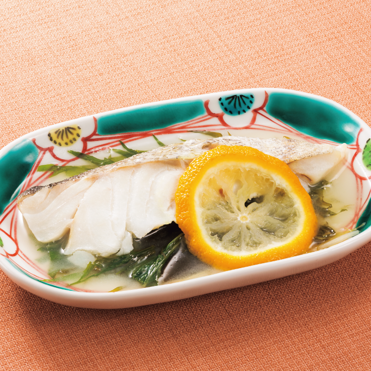 タラと水菜のゆず蒸し