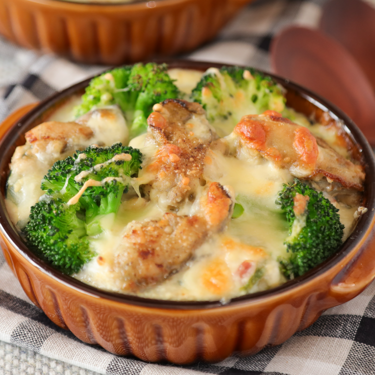 牡蠣とほうれん草の豆腐クリームドリア