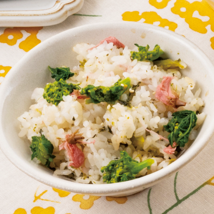 菜の花と桜の春色ごはん