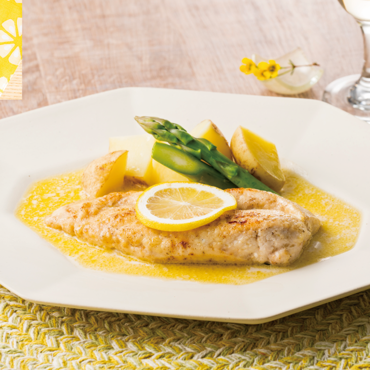 鶏むね肉のレモンクリームソテー