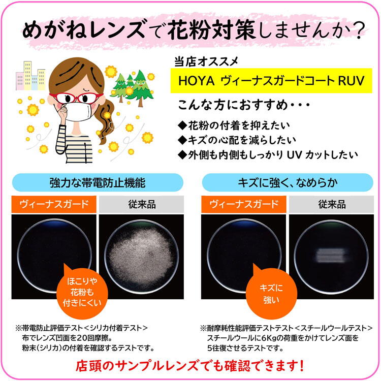 ニッタ　めがねレンズで花粉対策の画像