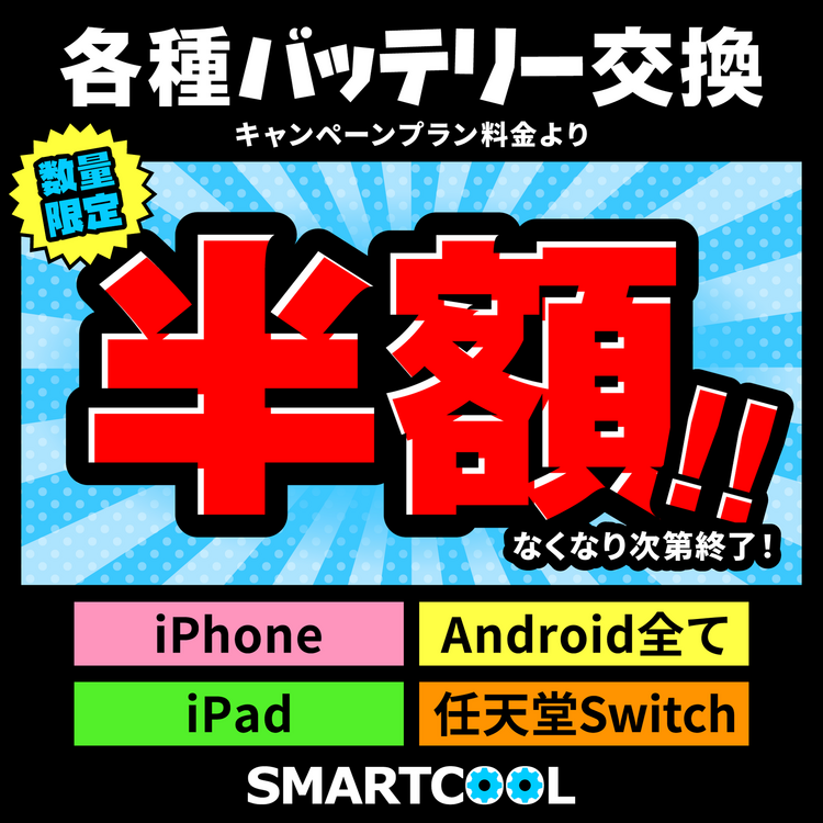 各種バッテリー交換半額キャンペーン