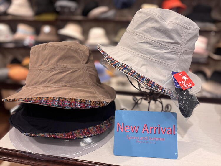 柄、紐付きハット