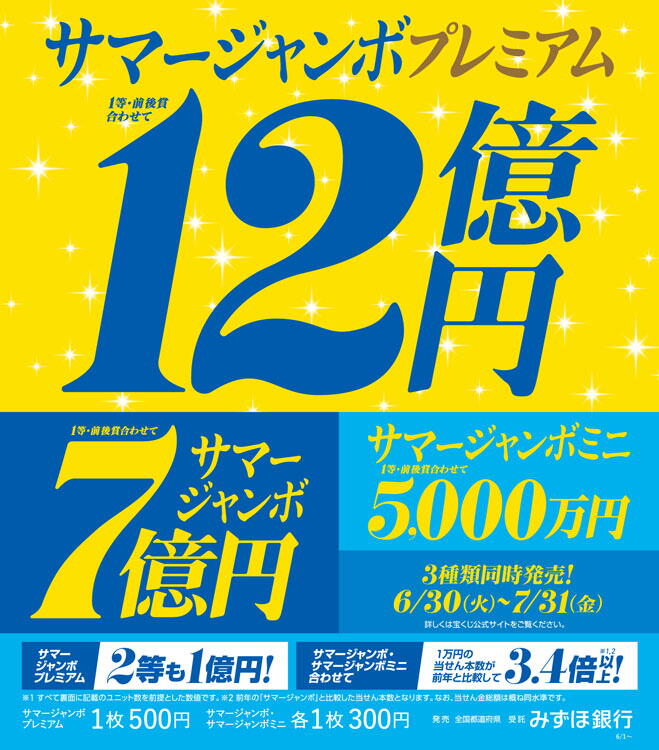 ☆サマージャンボ発売について☆｜宝くじチャンスセンター｜ショップ